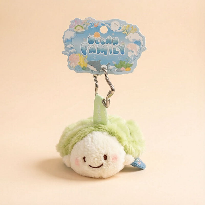Mini Ocean Animal Plush Bag Charm, 12 cm Sea Creature Keychain in 13 Styles for Backpacks, Handbags and Playful Gifts