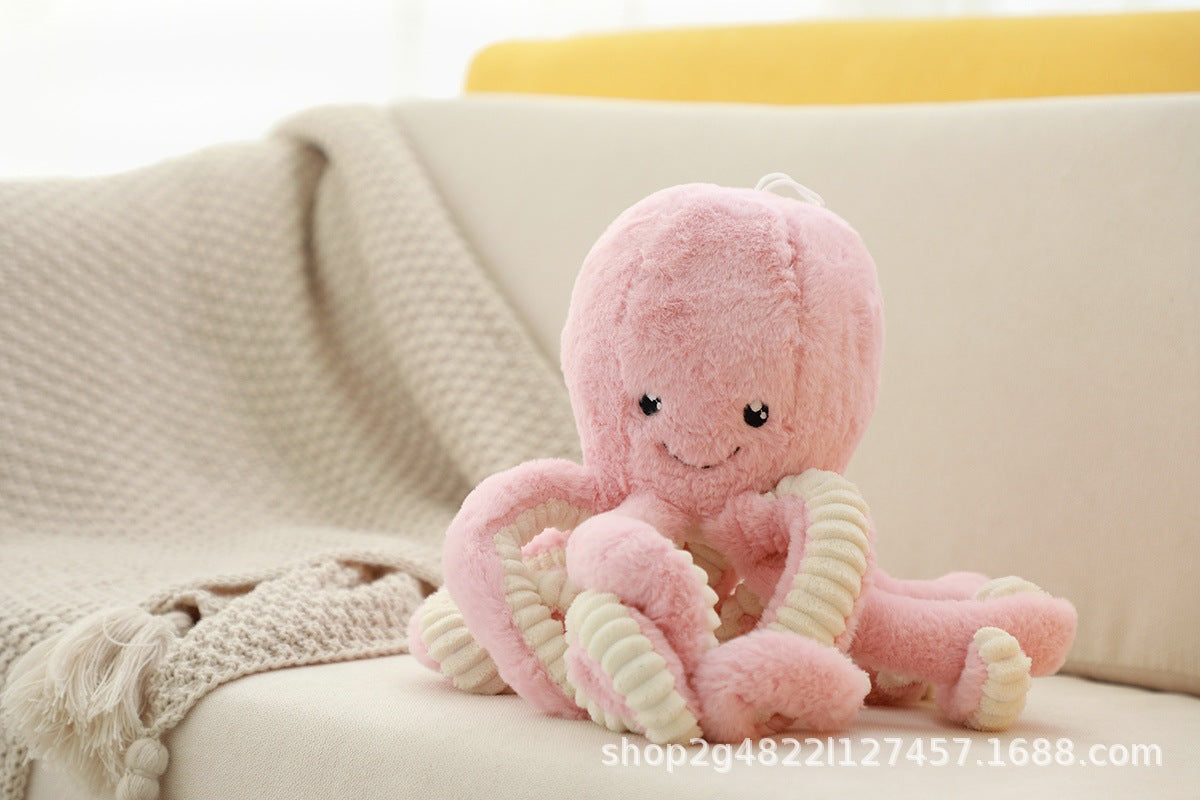 Curly Tentacle Octopus Plush Toy, 18 cm Soft Sea Creature in Five Colors for Cozy Shelves and Ocean Gifts