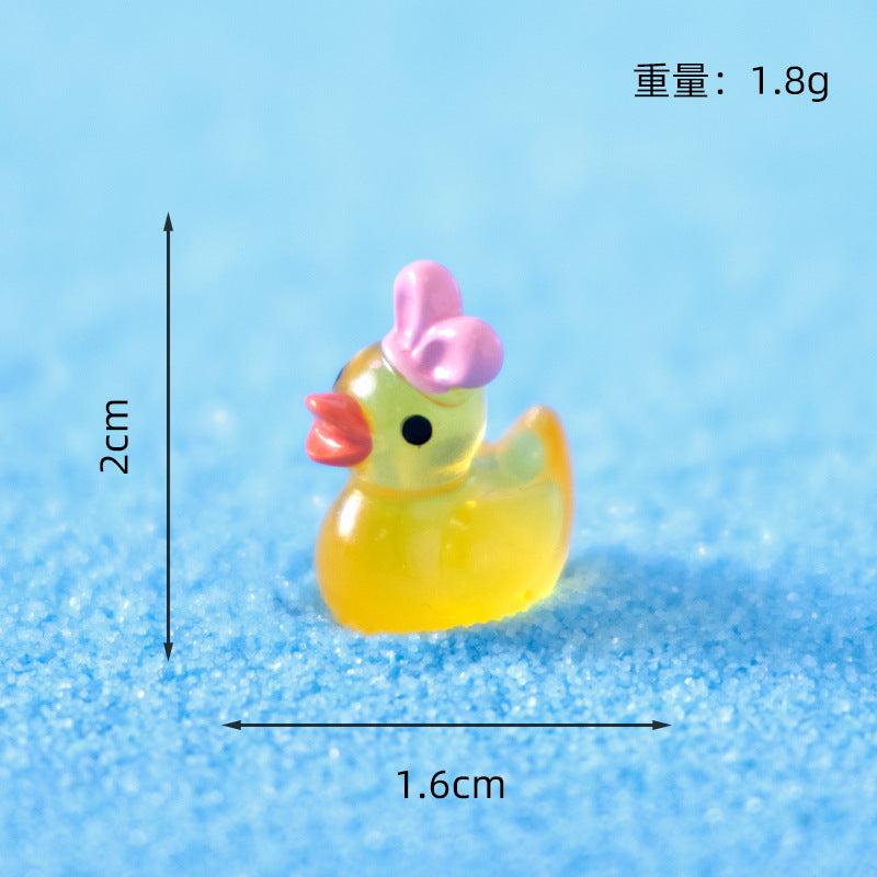 Playful Yellow Duck Mini Figurine Set of 8, Colorful Character Ornaments for Desk Displays, Miniature Scenes and Cheerful Gifts