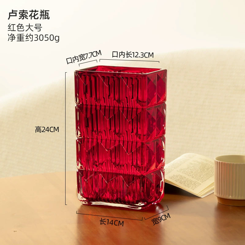 Heavy - Duty Textured Glass Flower Vase
