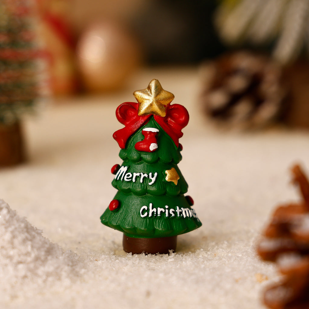 Christmas Mini Tabletop Figurine, Choose Santa Snowman Reindeer or Tree for Festive Desk, Shelf and Holiday Home Decor