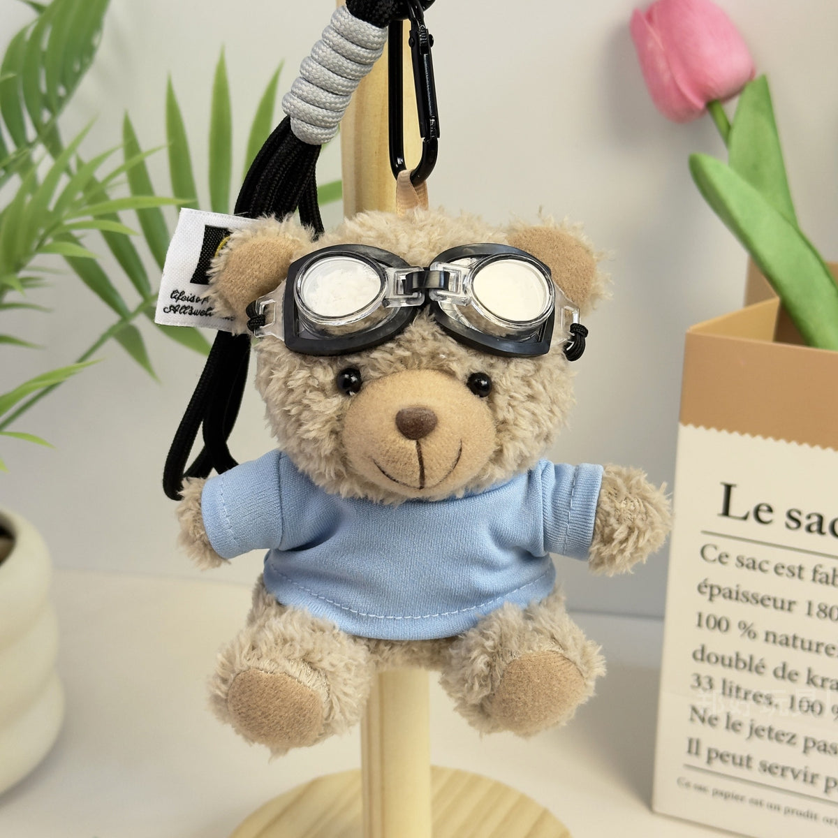 Outfit Teddy Bear Plush Bag Charm, 11 cm Mini Stuffed Bear Keychain in Colorful Sweaters and Shirts