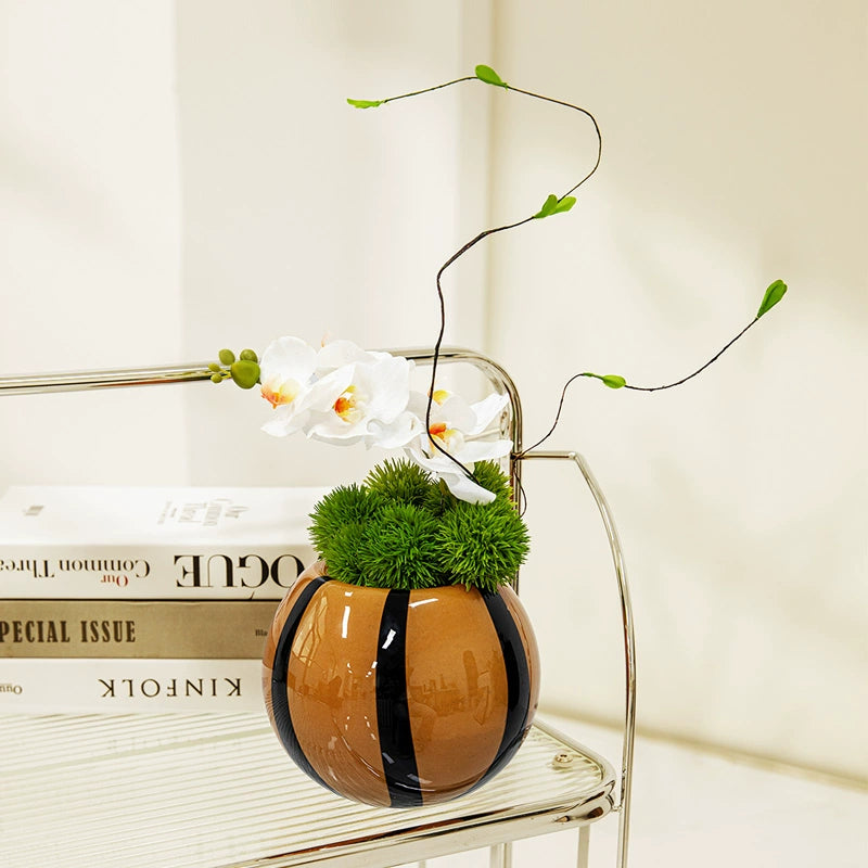 Caramel colored antique glass vase