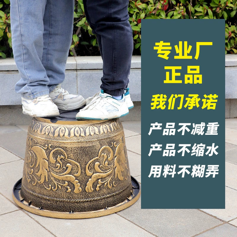 Vintage Resin Flower Pot with Historical Craftsmanship, Outer Diameter 29.5-149cm & Inner Diameter 25-130cm, Retro Planter for Indoor/Outdoor Garden Decoration