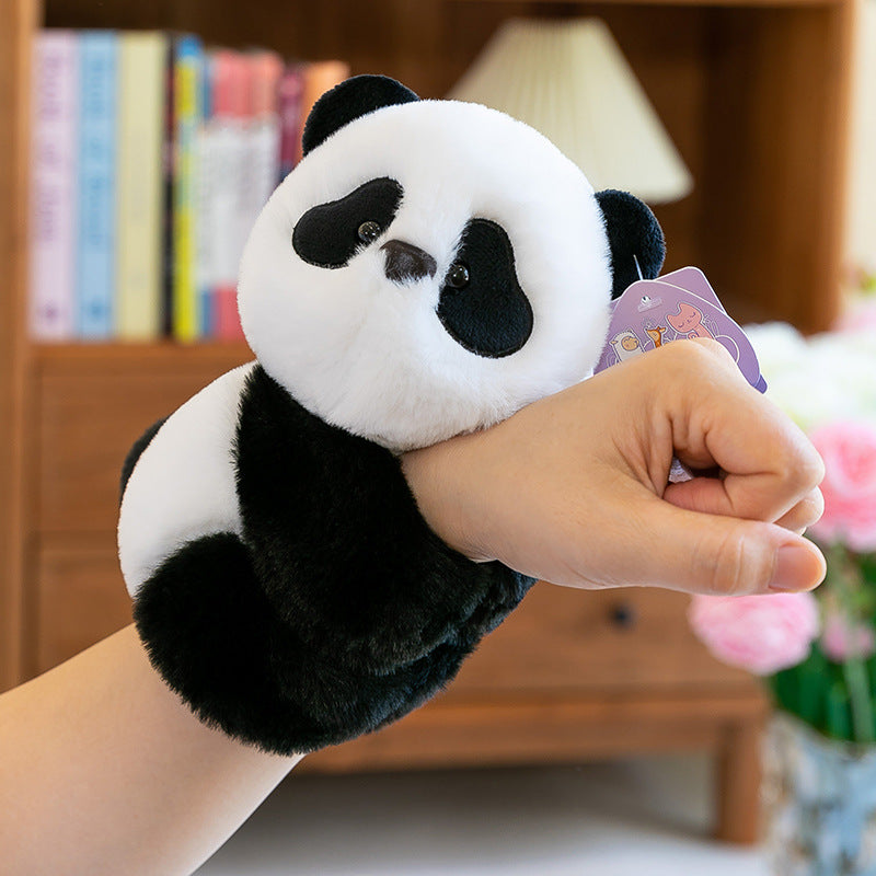 Plush Animal Slap Bracelet, 18 cm Soft Raccoon, Panda, Rabbit and Woodland Friend Wristband for Playful Gifts