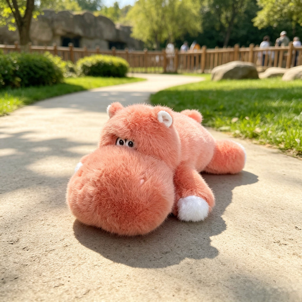 Cuddly Hippo Plush Toy, 28 cm Soft Animal Friend in Purple Orange or Blue for Cozy Rooms and Gifts