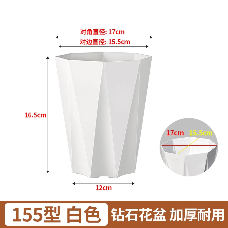 Simple and modern diamond shaped polygonal flowerpot, light luxury