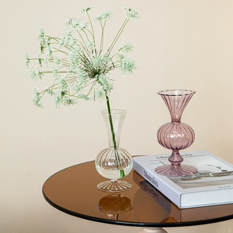 Simple and modern crystal transparent glass vase, creative dining table, living room, fresh flowers, high-end decoration, small Lego vase