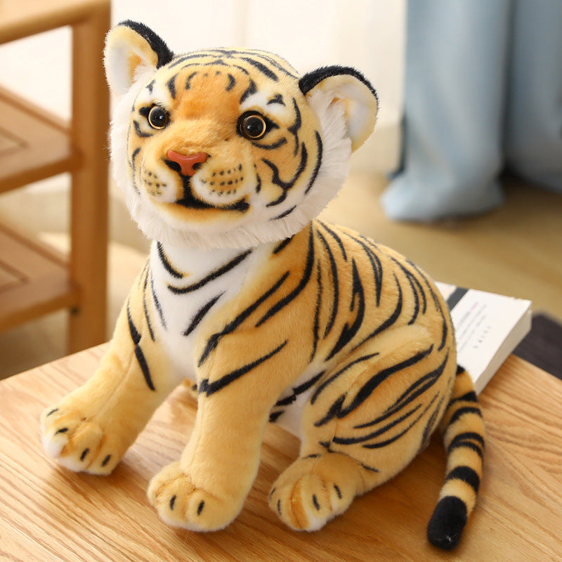 Wild Animal Plush Toys, 27 cm Sitting Tiger, Leopard, Lion and Panther Stuffed Friends