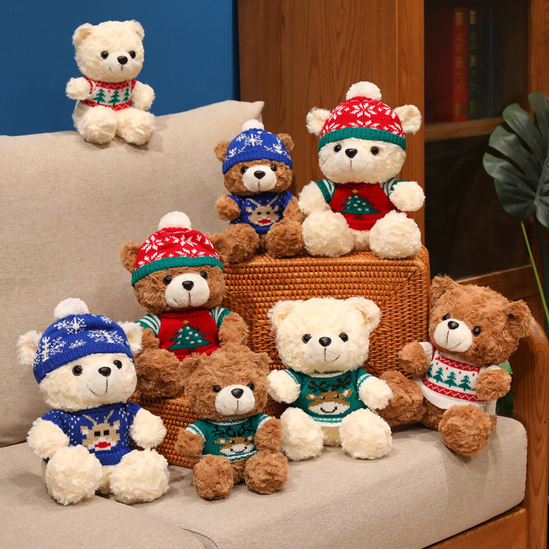 Christmas Teddy Bear Plush Toy, Festive Holiday Stuffed Bear in 18, 23 or 26 cm for Cozy Rooms and Thoughtful Gifts