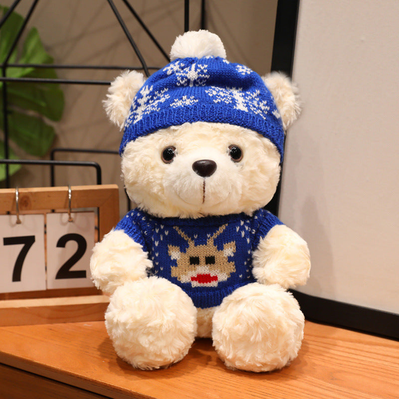 Christmas Teddy Bear Plush Toy, Festive Holiday Stuffed Bear in 18, 23 or 26 cm for Cozy Rooms and Thoughtful Gifts