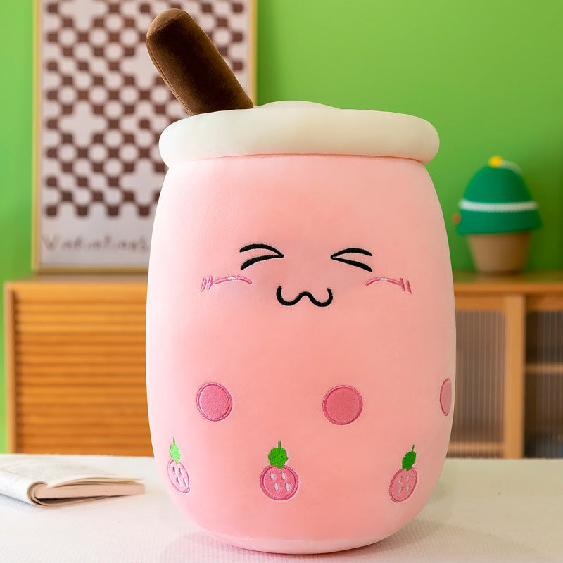 Bubble Tea and Dessert Cup Plush Toy, 20–30 cm Smiling Boba Drink in Colorful Styles for Cozy Rooms and Thoughtful Gifts
