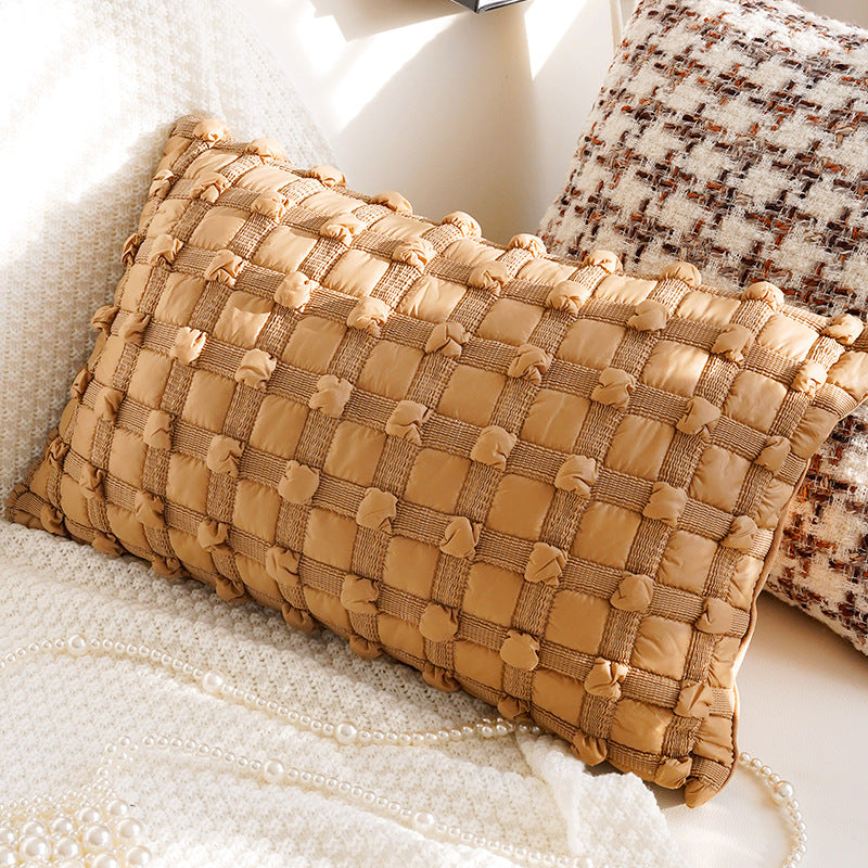 Vintage Cream and Brown Pillow Covers, Rose, Tufted and Geometric Designs for Sofas and Cozy Bedrooms