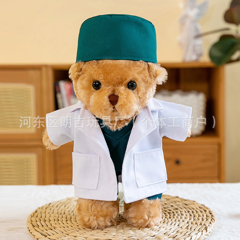Doctor Teddy Bear Plush Toy, 30 cm Soft Medical Outfit Stuffed Animal in Three Styles for Cozy Shelves and Thoughtful Gifts