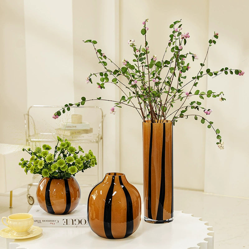 Caramel colored antique glass vase