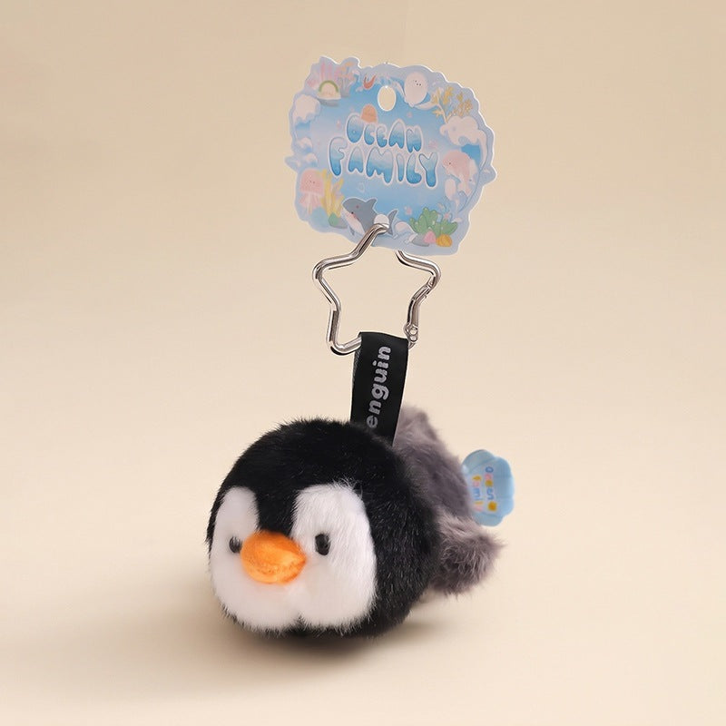 Mini Ocean Animal Plush Bag Charm, 12 cm Sea Creature Keychain in 13 Styles for Backpacks, Handbags and Playful Gifts