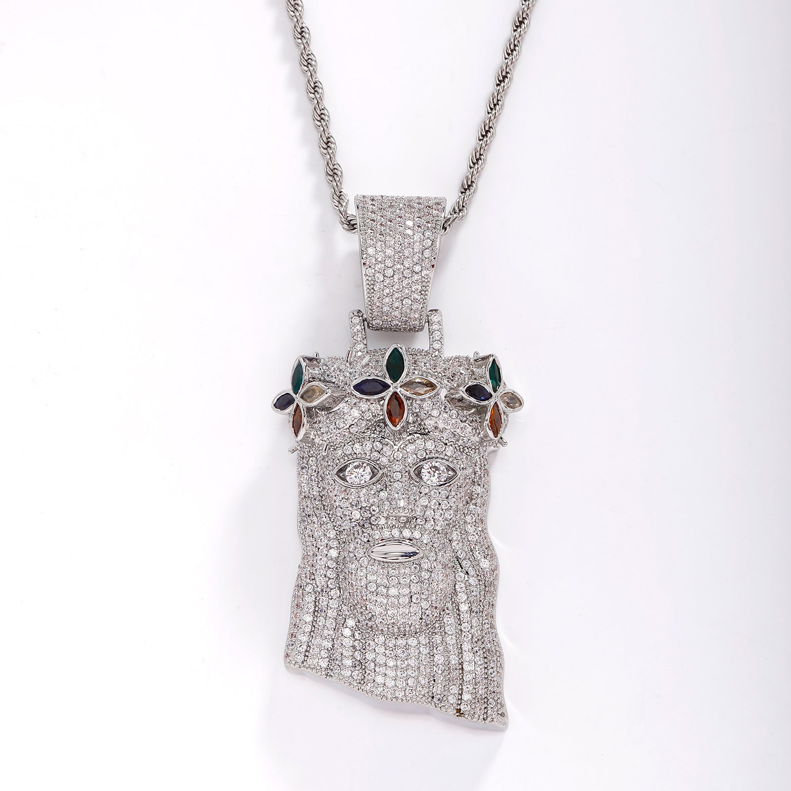 vintage grandpa portrait pendant、antique brass retro necklace