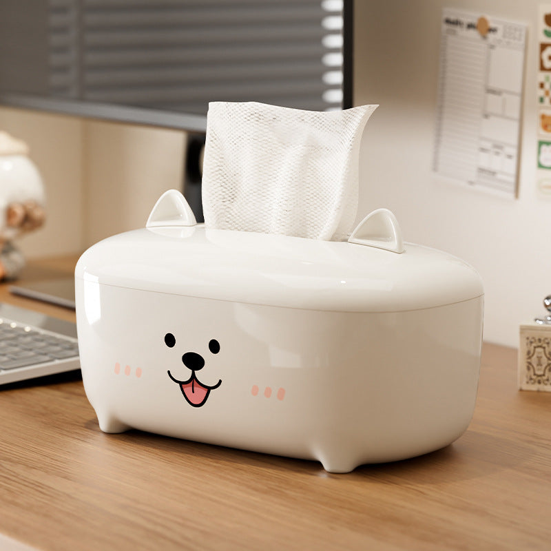 Playful Animal Tissue Box Cover, Cute Bear, Pig, Dog or Deer Tabletop Tissue Holder for Living Rooms, Bedrooms and Desks