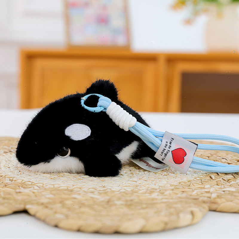 Ocean Animal Plush Bag Charm, 13 cm Seal, Walrus, Shark or Orca Keychain for Backpacks and Sea-Loving Gifts
