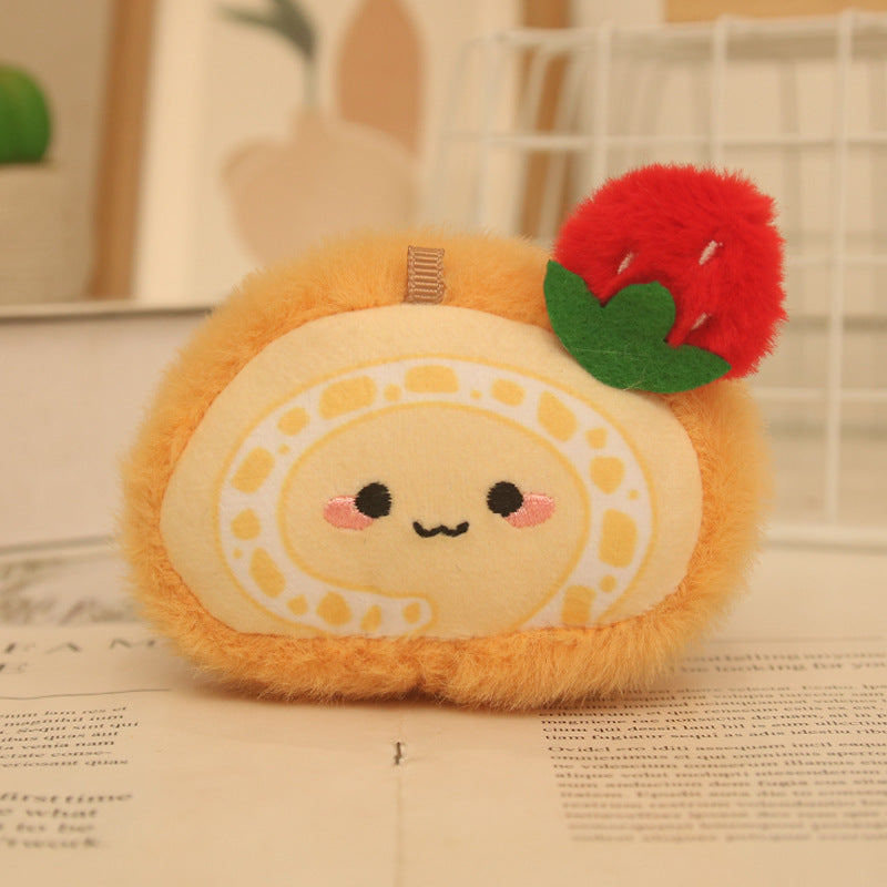 Mini Food Plush Bag Charm, 10 cm Cute Dessert and Snack Keychain for Backpacks, Handbags and Playful Gifts