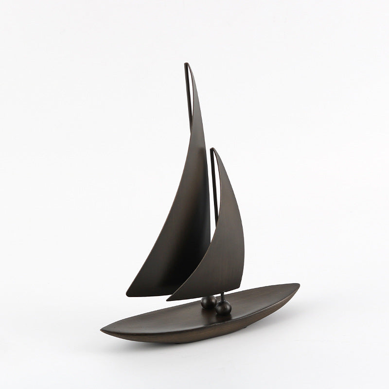 Smooth Sailing Sailboat Decor - Resin Plain sailing Statue, Structurally Stable Glossy Home Office Ornament, Good Luck Prosperity Feng Shui Decorative Sculpture