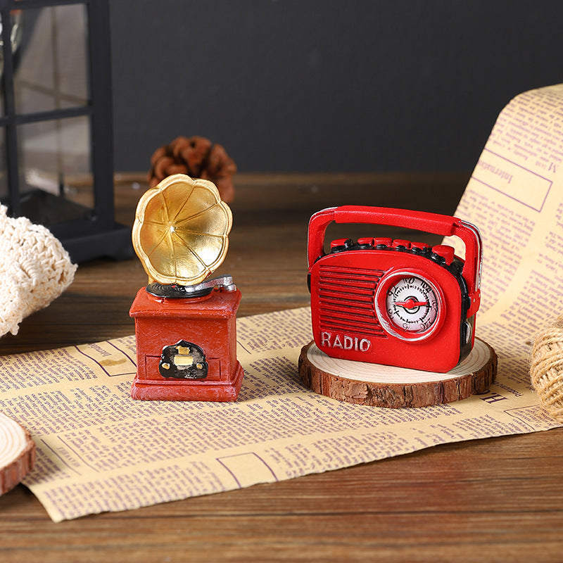 Mini Vintage Resin Figurines, Choose a Typewriter, Piano, Telephone, Record Player, Radio, Gramophone or Camera for Desk and Shelf Decor