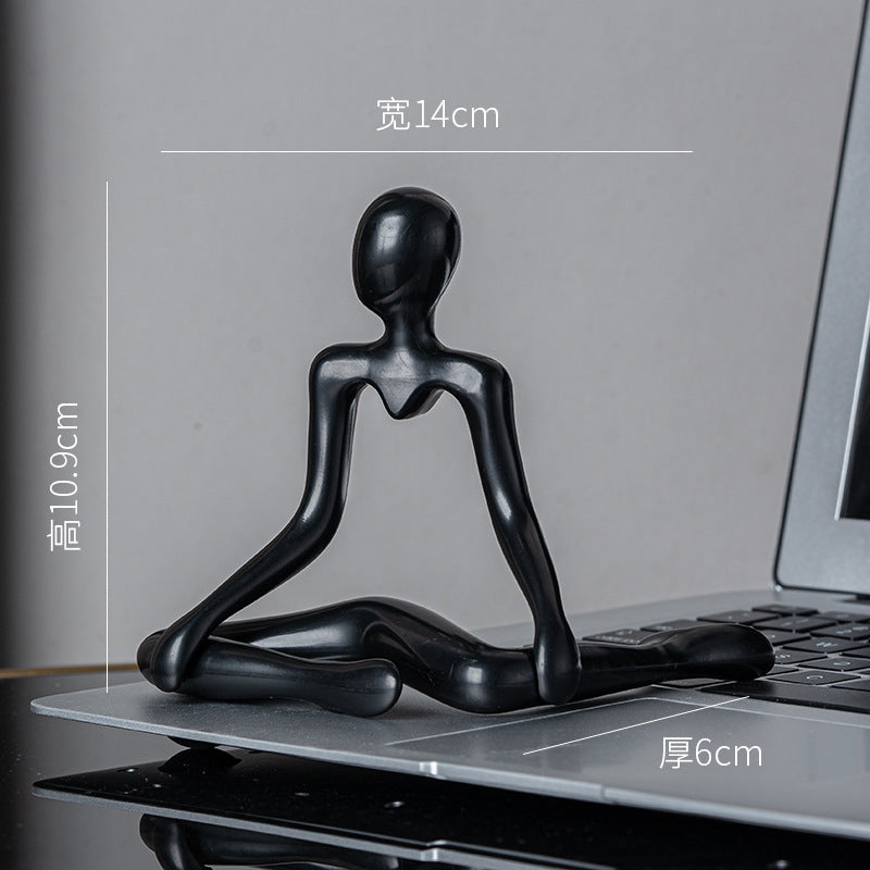 Abstract Thinker Figurine in Four Seated Poses and Four Colors, Modern Mini Sculpture for Desks, Shelves and Creative Gifts