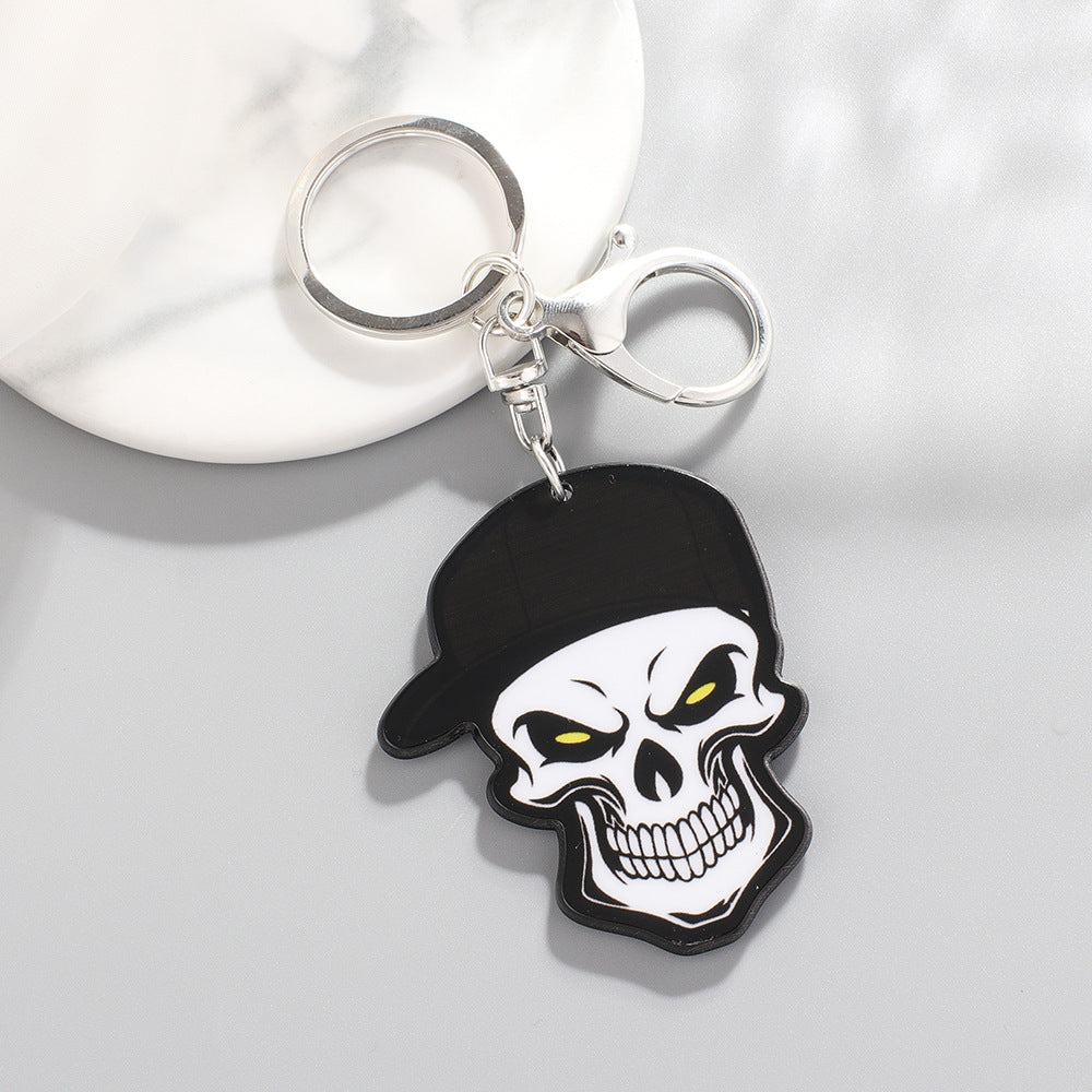 Vibrant Handmade Sugar Skull Charm | Trendy Keychain & Bracelet Pendant for Bags & Style Accents