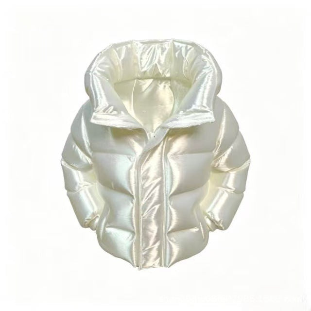 Puffer Jacket Pen Holder, Playful Quilted Coat Pencil Cup for Desks in White, Black, Pink, Purple or Blue