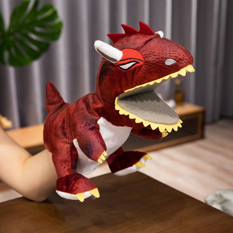 Dinosaur Hand Puppet Plush Toys, 20–30 cm Soft T Rex, Triceratops and Prehistoric Animal Styles for Pretend Play