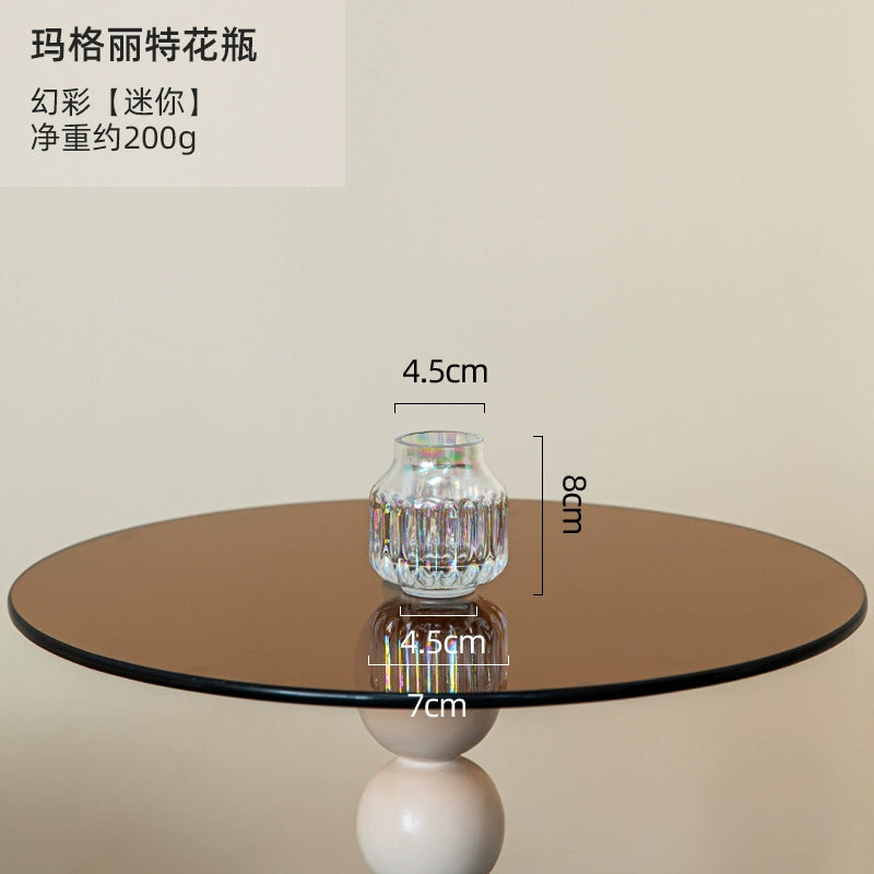 Simple and modern crystal transparent glass vase, creative dining table, living room, fresh flowers, high-end decoration, small Lego vase