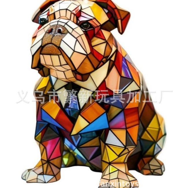 Resin Stained Glass Pet Lamp - Dog/Cat Night Light for Bedroom | Pet Lover Decor | Dachshund/Beagle/Black Cat Table Lamp
