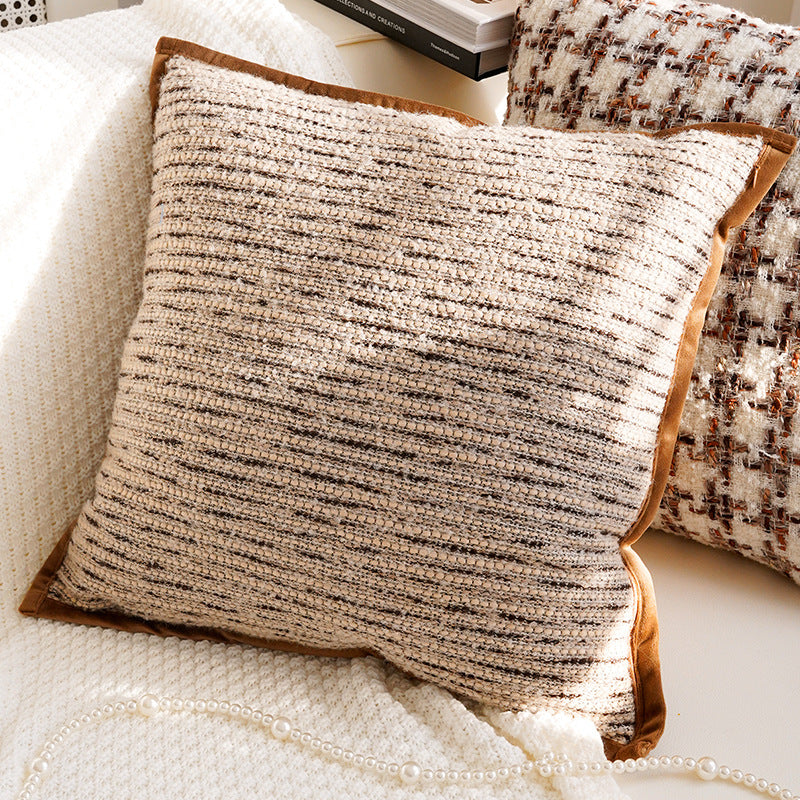 Vintage Cream and Brown Pillow Covers, Rose, Tufted and Geometric Designs for Sofas and Cozy Bedrooms