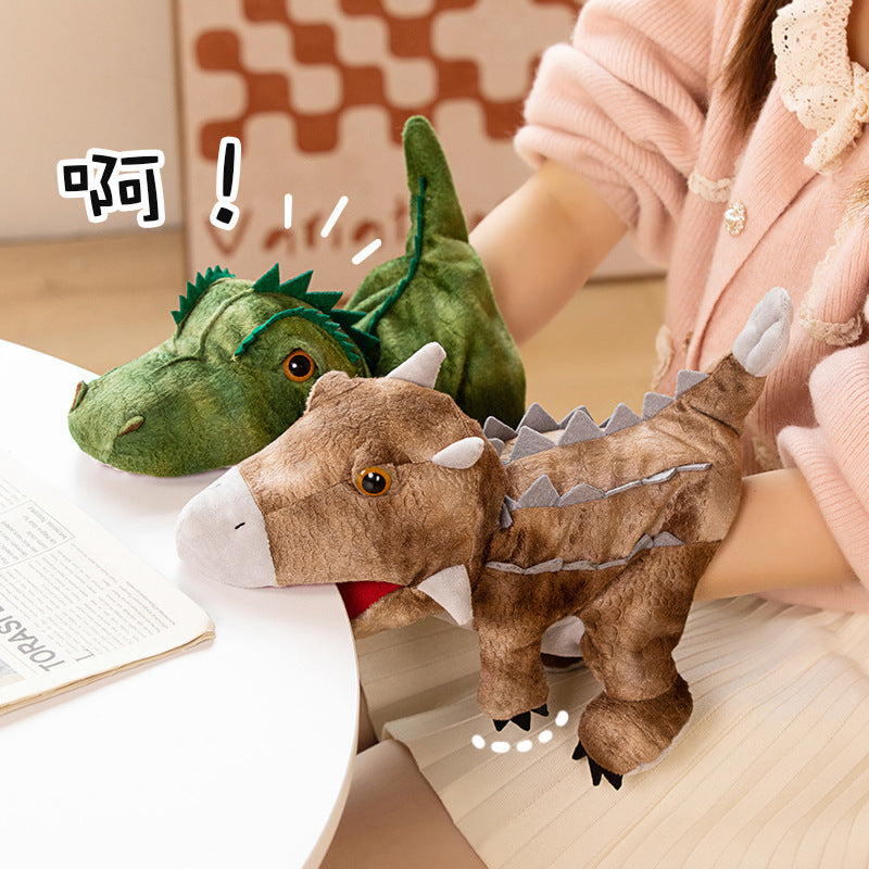 Dinosaur Hand Puppet Plush Toys, 20–30 cm Soft T Rex, Triceratops and Prehistoric Animal Styles for Pretend Play