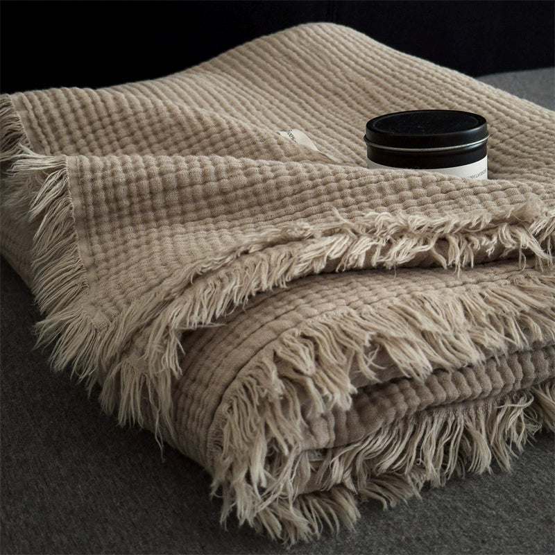 Cotton Soft Throw Blanket for Couch & Bed