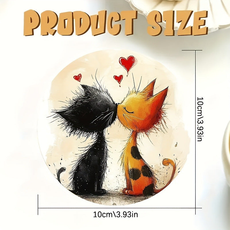 跨境木质餐垫图案圆形木质杯垫家庭派对餐桌餐垫用品装扮木质杯垫