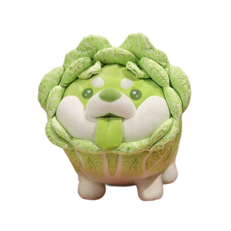 Cabbage Puppy Plush Toy, 25 cm Vegetable-Inspired Stuffed Dog for Whimsical Gifts and Cozy Shelves