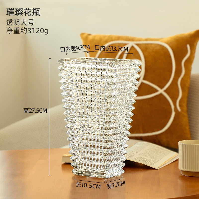 Heavy - Duty Textured Glass Flower Vase