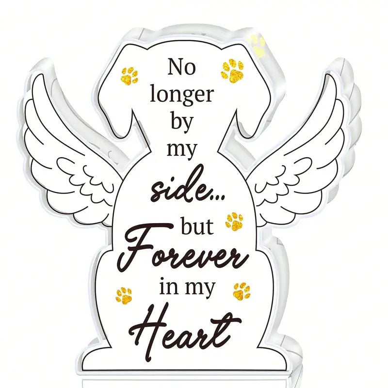 Pet Memorial Acrylic Paw Print Plaque – Dog & Cat Loss Keepsake | Sympathy Gift for Grieving Pet Owners