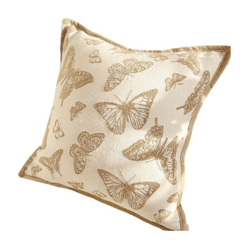 Brown Leaf and Butterfly Pillow Covers, Warm Neutral Textured Designs for Cozy Sofas and Bedrooms