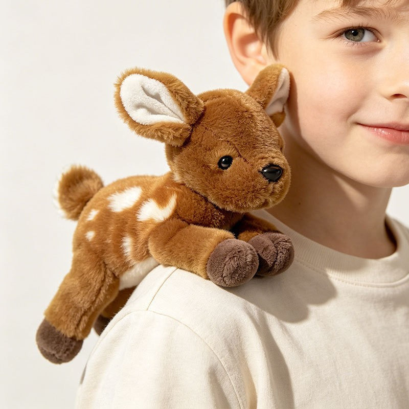Woodland Deer Plush Toys, 15–30 cm Spotted Fawn and Antlered Buck Stuffed Animals for Cozy Shelves and Nature-Loving Gifts