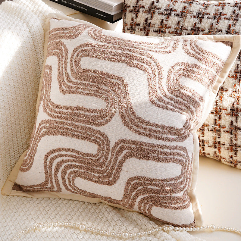 Vintage Cream and Brown Pillow Covers, Rose, Tufted and Geometric Designs for Sofas and Cozy Bedrooms