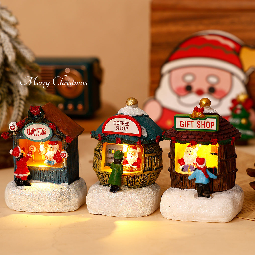 Christmas Mini Tabletop Figurine, Choose Santa Snowman Reindeer or Tree for Festive Desk, Shelf and Holiday Home Decor