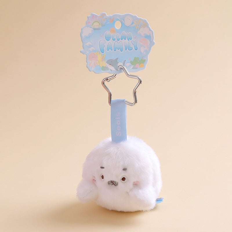 Mini Ocean Animal Plush Bag Charm, 12 cm Sea Creature Keychain in 13 Styles for Backpacks, Handbags and Playful Gifts