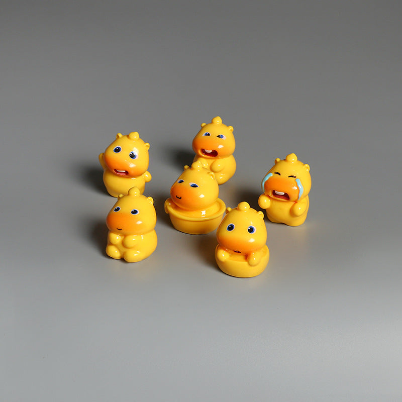 Playful Capybara Miniatures, Complete 6 Piece Expressive Animal Figurine Set for Desks, Shelves and Fairy Gardens