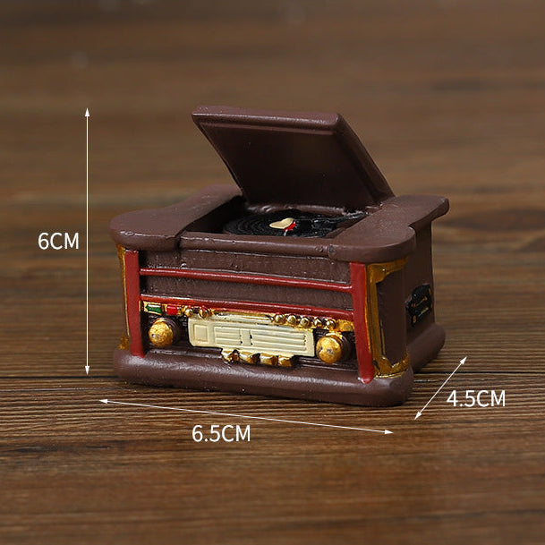 Mini Vintage Resin Figurines, Choose a Typewriter, Piano, Telephone, Record Player, Radio, Gramophone or Camera for Desk and Shelf Decor