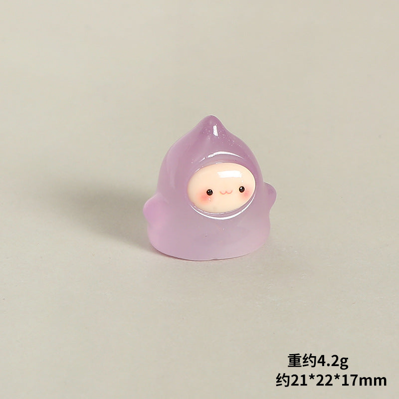 Pastel Ghost Miniatures, Complete 6 Piece Little Spirit Figurine Set for Fairy Gardens, Desks and Playful Seasonal Decor