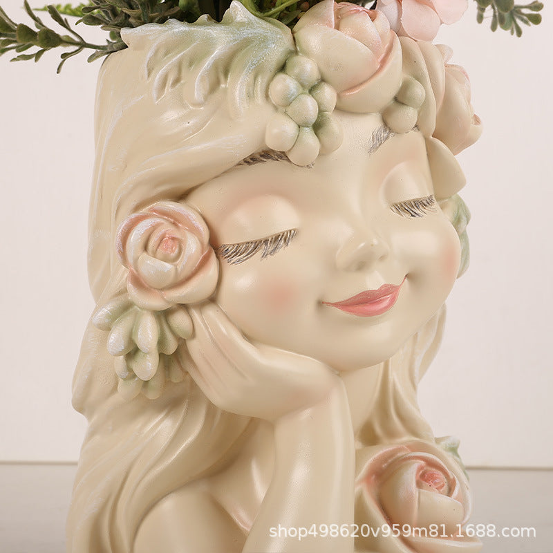 Resin Fairy Flower Pot - Decorative Indoor/Outdoor Planter for Home Garden Balcony Decor