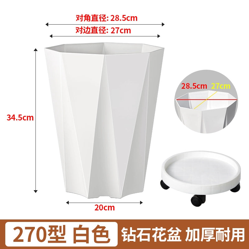 Simple and modern diamond shaped polygonal flowerpot, light luxury