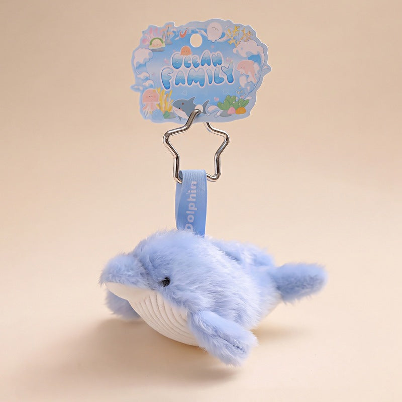 Mini Ocean Animal Plush Bag Charm, 12 cm Sea Creature Keychain in 13 Styles for Backpacks, Handbags and Playful Gifts